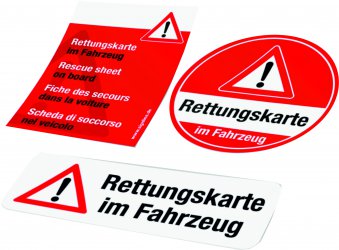 Aufkleber "Rettungskarte im Fahrzeug"