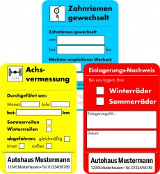 Serviceaufkleber mit Ihrem individuellen Händlereindruck