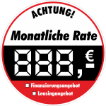 Monatl. Rate Aufkleber