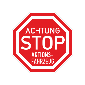 Aufkleber "Stop Aktionsfahrzeug"