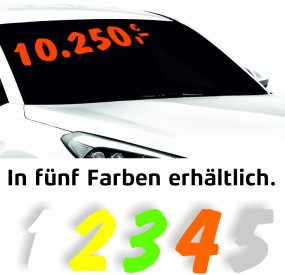 Preisziffern-Aufkleber / Set aus 166 Zahlen & Zeichen - wetterfest
