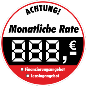 Monatl. Rate Aufkleber, rund