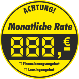 Monatl. Rate Aufkleber, rund