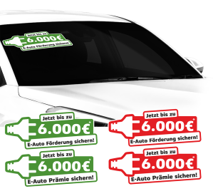 Aufkleber "E-Auto Förderung" 