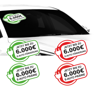 Aufkleber "E-Auto Förderung" 