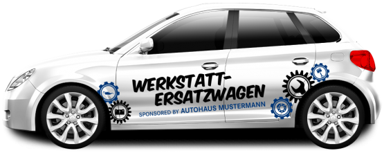 Werkstattersatzwagen "Sponsored by"