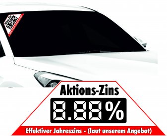 Aktions-Zins Aufkleber, eckig