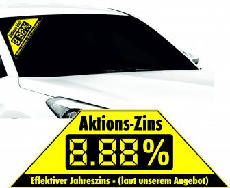 Aktions-Zins Aufkleber, eckig