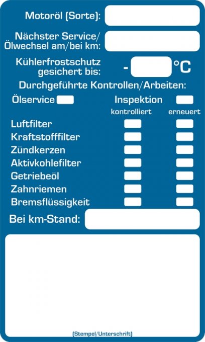 Sign-Line Werbeservice, Inspektionsaufkleber I 100 Stk. auf Rolle