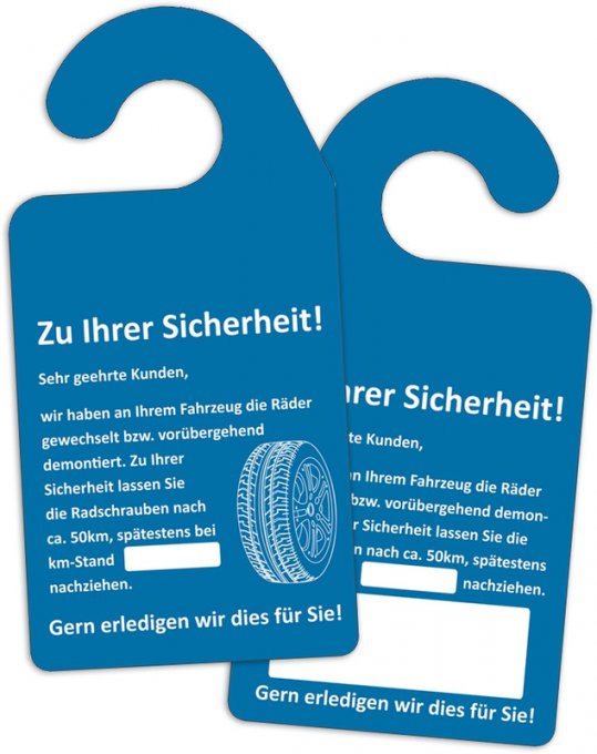 Spiegelanhänger mit Serviceterminen, individuell (500 Stück)