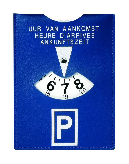 Sign-Line Werbeservice, CreativDesign „Duo“ Parkscheibe & Parktickethalter  Blau, Tampondruck 1-farbig Weiß