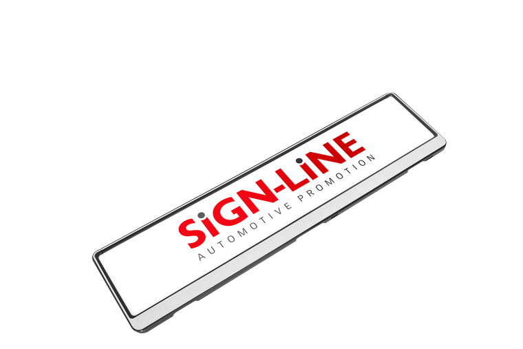 Sign-Line Werbeservice  Bedruckte Kennzeichenhalter mit