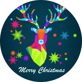 Weihnachts Design 06 Aufkleber rund 